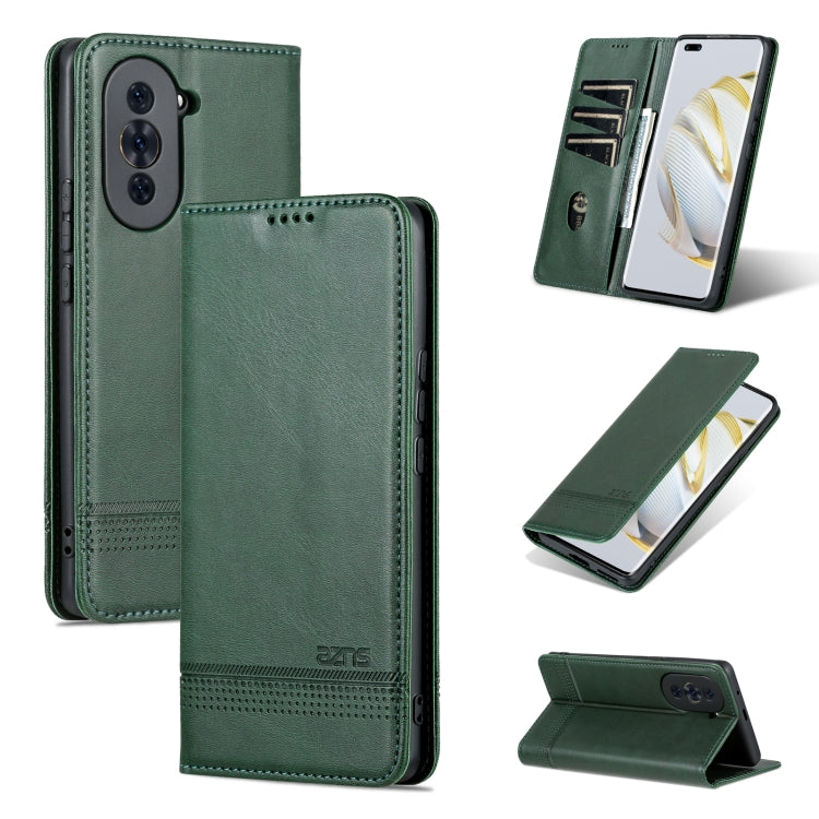 For Huawei nova 10 Pro AZNS Magnetic Calf Texture Flip Leather Phone Case