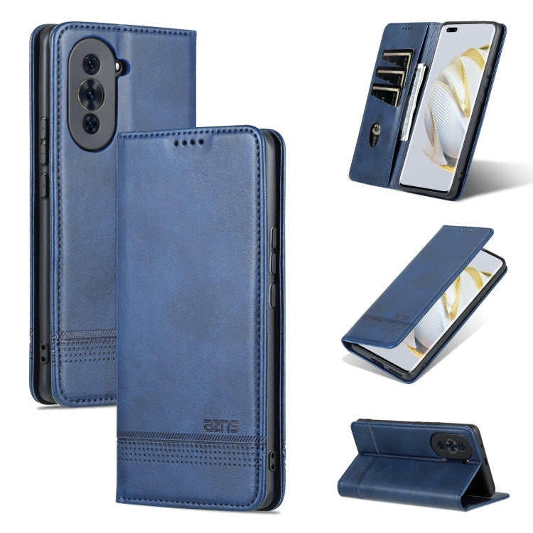 For Huawei nova 10 Pro AZNS Magnetic Calf Texture Flip Leather Phone Case