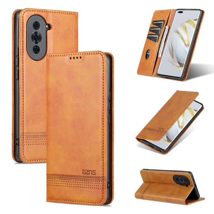 For Huawei nova 10 Pro AZNS Magnetic Calf Texture Flip Leather Phone Case