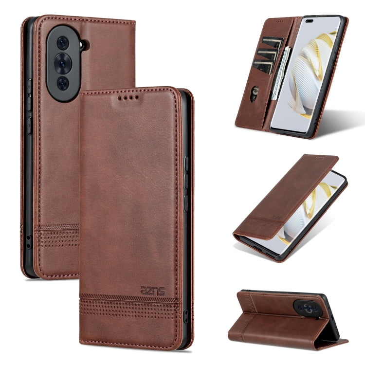 For Huawei nova 10 Pro AZNS Magnetic Calf Texture Flip Leather Phone Case