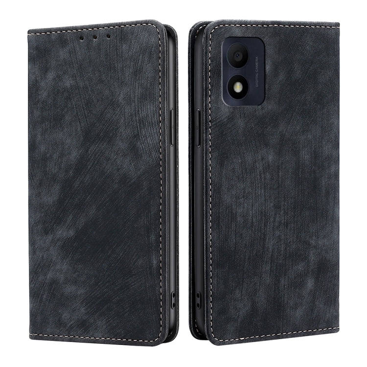 For Alcatel 1B 2022 RFID Anti-theft Brush Magnetic Leather Phone Case