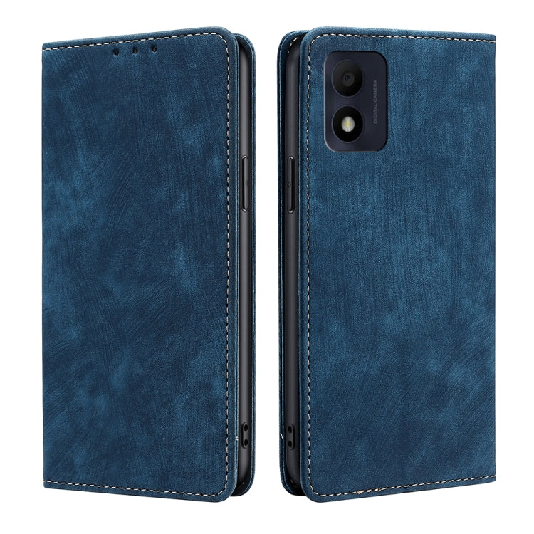 For Alcatel 1B 2022 RFID Anti-theft Brush Magnetic Leather Phone Case