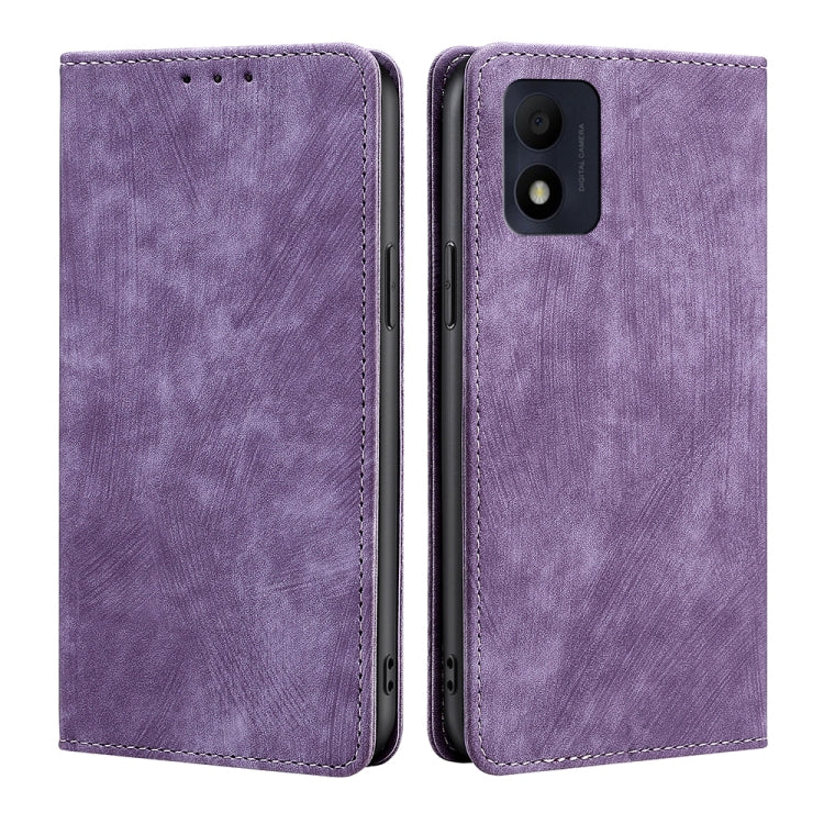 For Alcatel 1B 2022 RFID Anti-theft Brush Magnetic Leather Phone Case