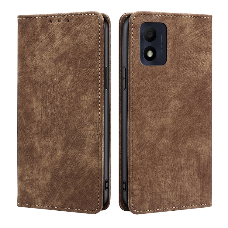For Alcatel 1B 2022 RFID Anti-theft Brush Magnetic Leather Phone Case