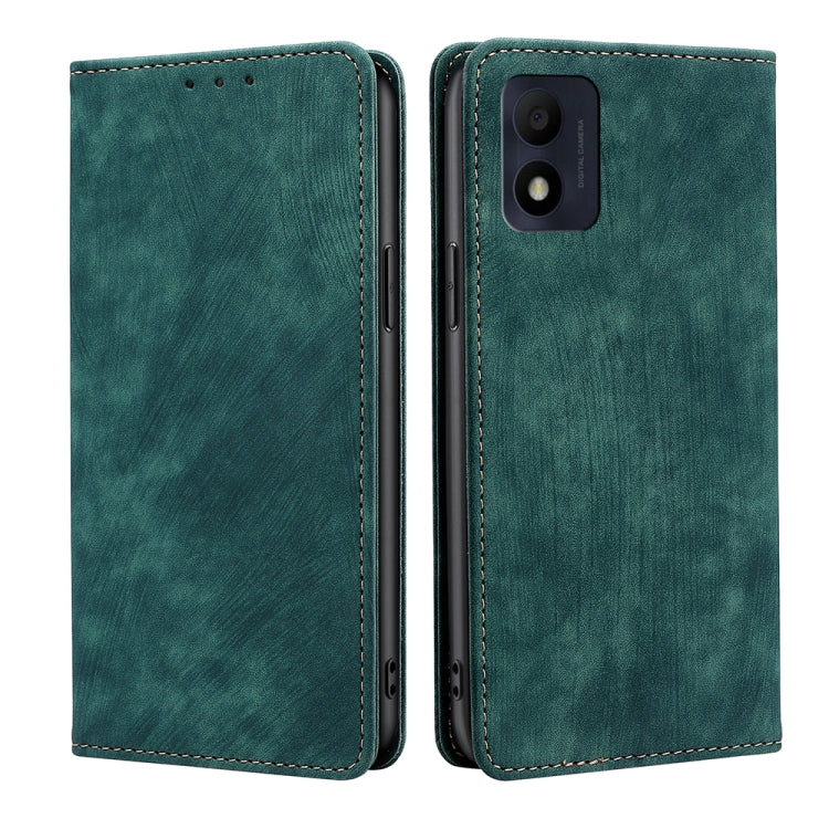 For Alcatel 1B 2022 RFID Anti-theft Brush Magnetic Leather Phone Case