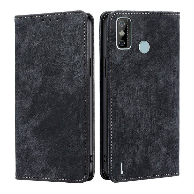 For Tecno Spark 6 GO RFID Anti-theft Brush Magnetic Leather Phone Case