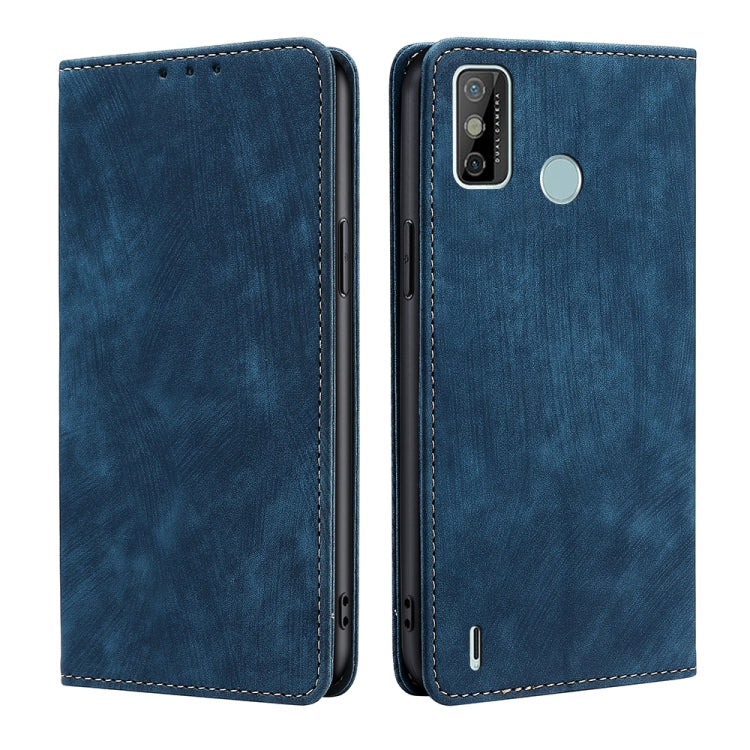 For Tecno Spark 6 GO RFID Anti-theft Brush Magnetic Leather Phone Case