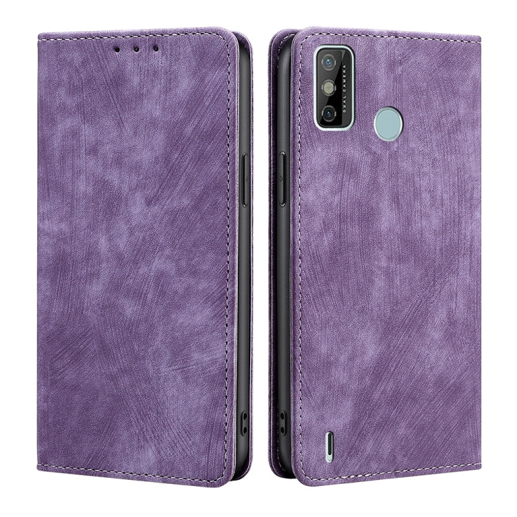 For Tecno Spark 6 GO RFID Anti-theft Brush Magnetic Leather Phone Case