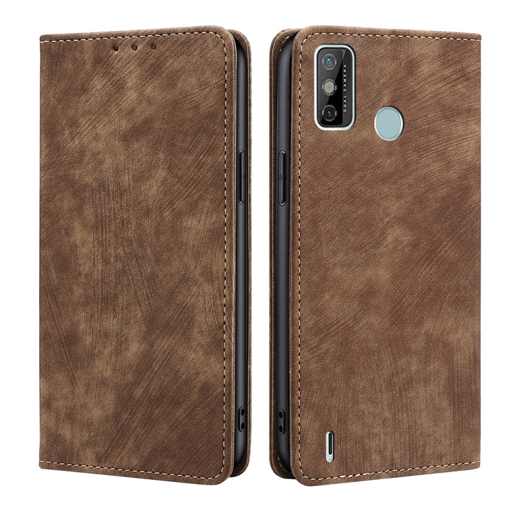 For Tecno Spark 6 GO RFID Anti-theft Brush Magnetic Leather Phone Case