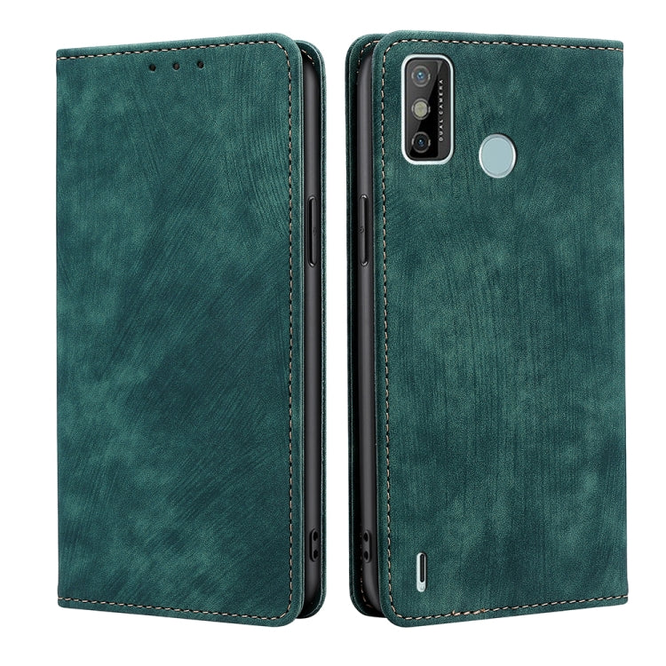 For Tecno Spark 6 GO RFID Anti-theft Brush Magnetic Leather Phone Case