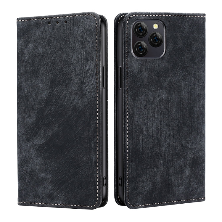 For Blackview A95 RFID Anti-theft Brush Magnetic Leather Phone Case
