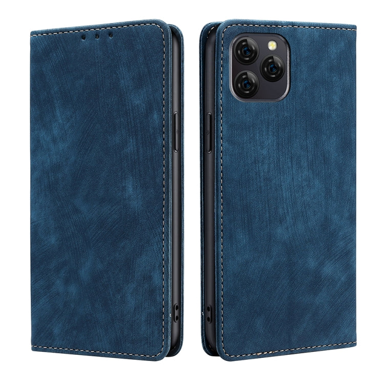 For Blackview A95 RFID Anti-theft Brush Magnetic Leather Phone Case