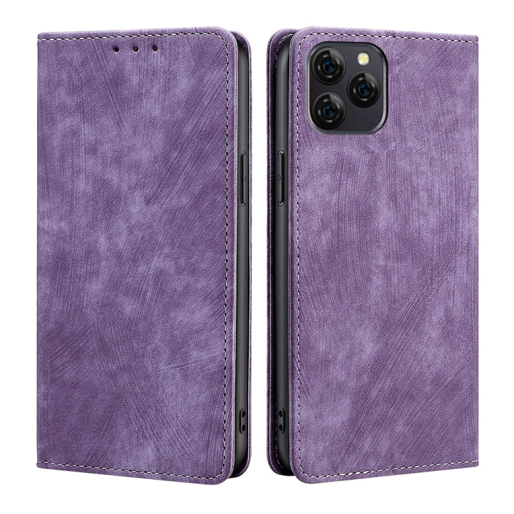 For Blackview A95 RFID Anti-theft Brush Magnetic Leather Phone Case