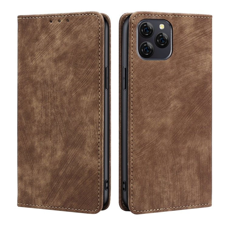 For Blackview A95 RFID Anti-theft Brush Magnetic Leather Phone Case
