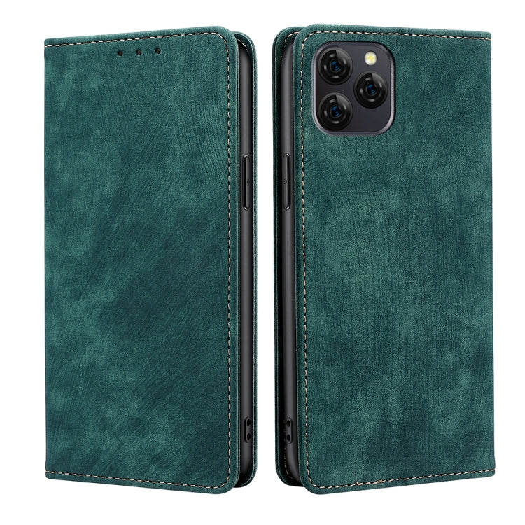 For Blackview A95 RFID Anti-theft Brush Magnetic Leather Phone Case