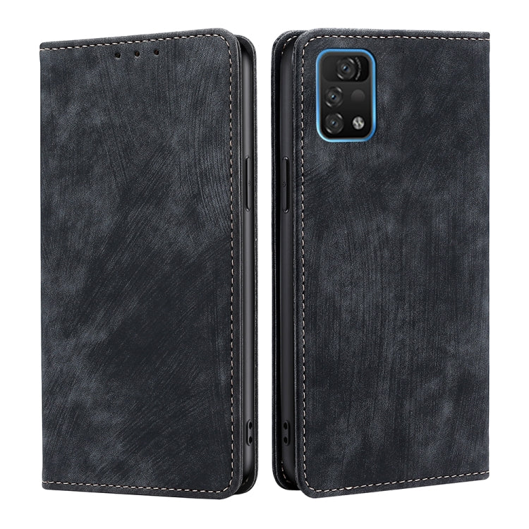For UMIDIGI A11 Pro Max RFID Anti-theft Brush Magnetic Leather Phone Case
