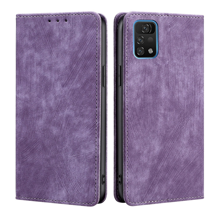 For UMIDIGI A11 Pro Max RFID Anti-theft Brush Magnetic Leather Phone Case
