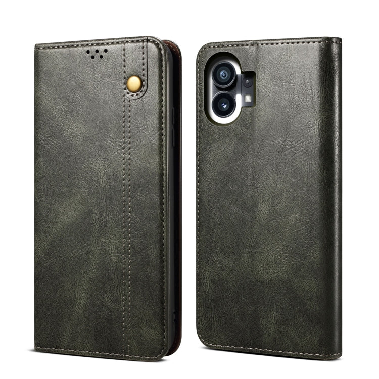 For Noting phone 1 Simple Wax Crazy Horse Texture Horizontal Flip Leather Case