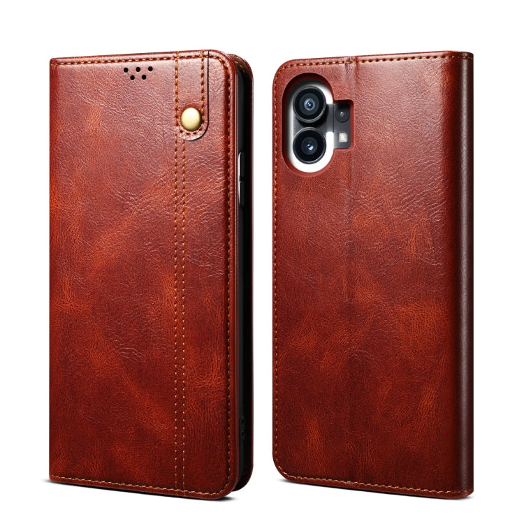 For Noting phone 1 Simple Wax Crazy Horse Texture Horizontal Flip Leather Case