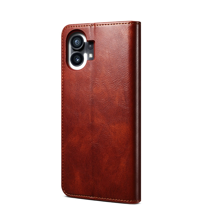 For Noting phone 1 Simple Wax Crazy Horse Texture Horizontal Flip Leather Case
