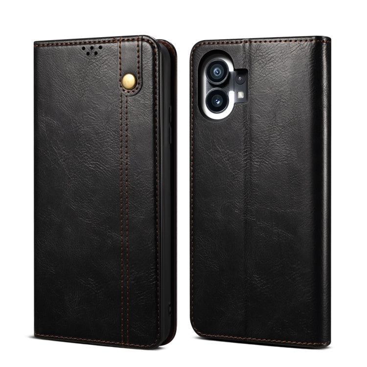 For Noting phone 1 Simple Wax Crazy Horse Texture Horizontal Flip Leather Case