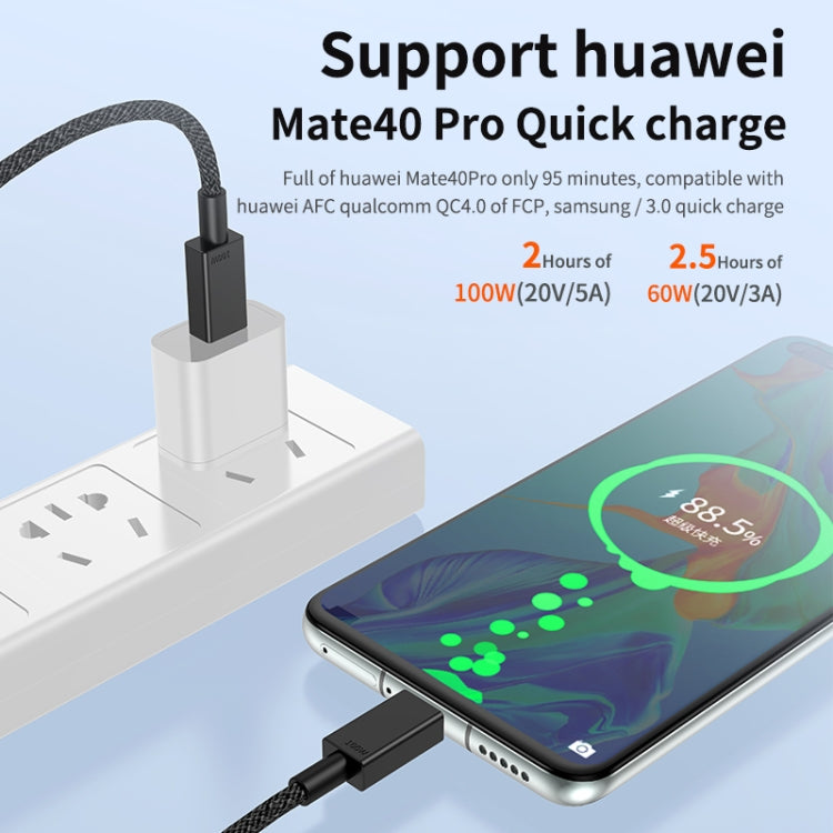 100W USB-C / Type-C to USB-C / Type-C Fast Charging Data Cable, Length:0.5m