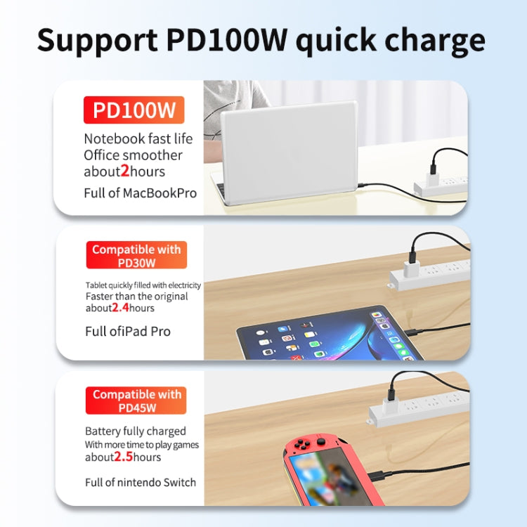 100W USB-C / Type-C to USB-C / Type-C Fast Charging Data Cable, Length:2m