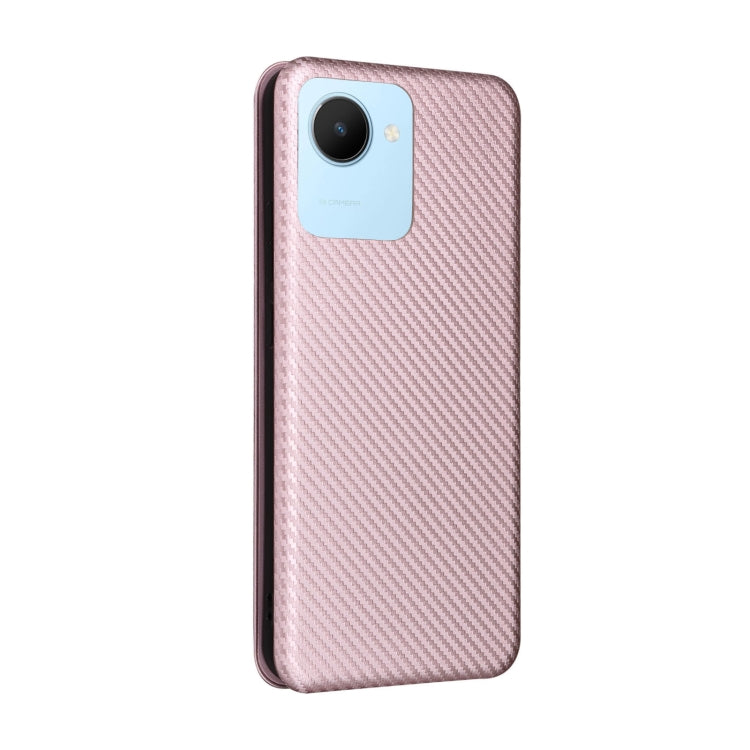 For Realme C30 Carbon Fiber Texture Flip Leather Phone Case