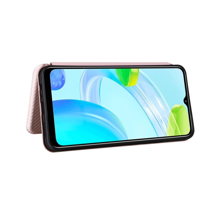 For Realme C30 Carbon Fiber Texture Flip Leather Phone Case