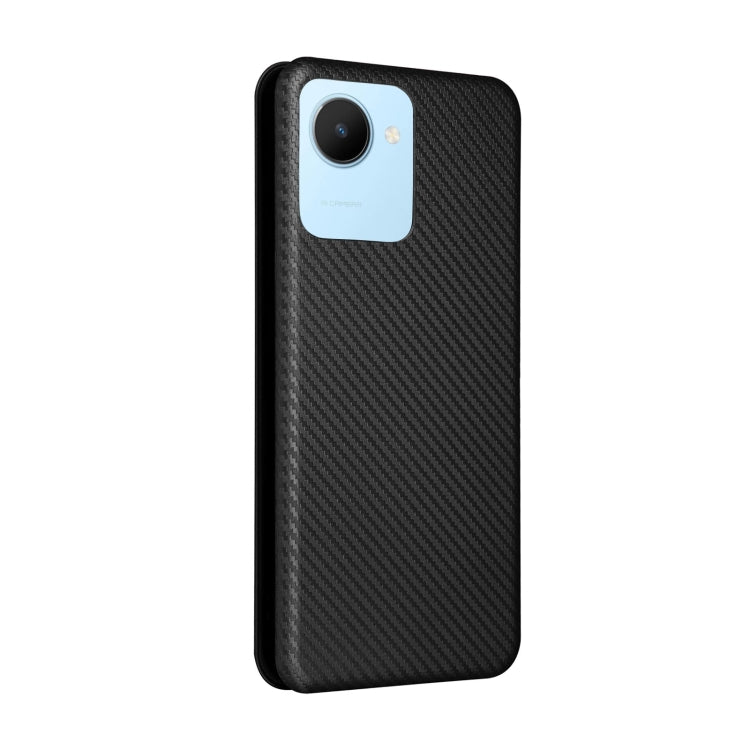 For Realme C30 Carbon Fiber Texture Flip Leather Phone Case