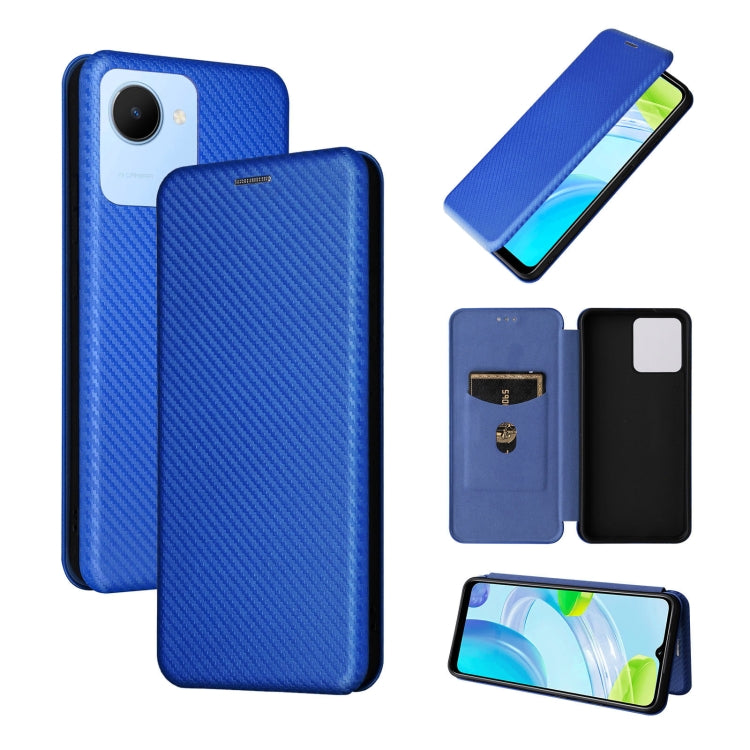 For Realme C30 Carbon Fiber Texture Flip Leather Phone Case