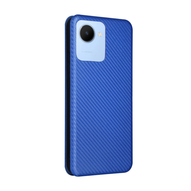 For Realme C30 Carbon Fiber Texture Flip Leather Phone Case