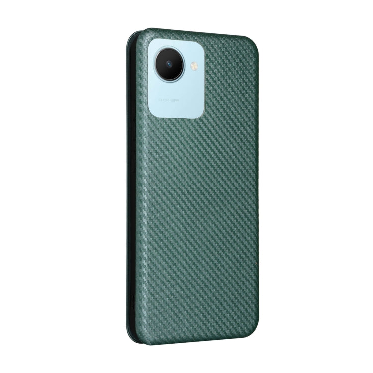 For Realme C30 Carbon Fiber Texture Flip Leather Phone Case