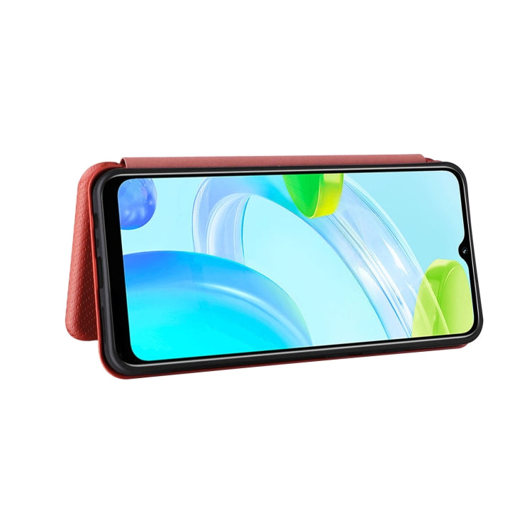 For Realme C30 Carbon Fiber Texture Flip Leather Phone Case