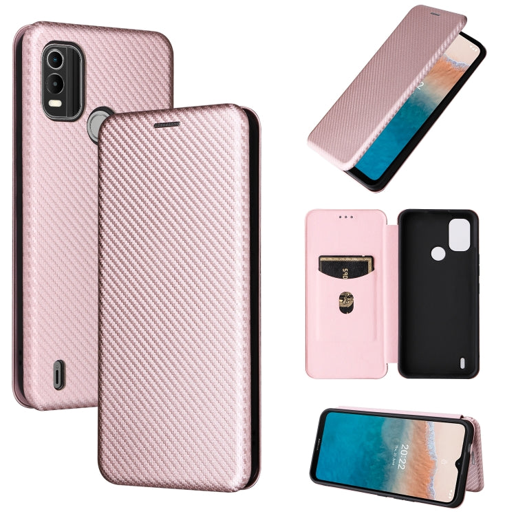 For Nokia C21 Plus Carbon Fiber Texture Flip Leather Phone Case