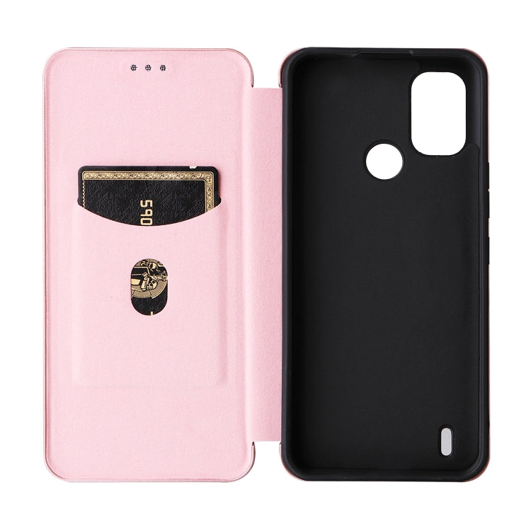 For Nokia C21 Plus Carbon Fiber Texture Flip Leather Phone Case
