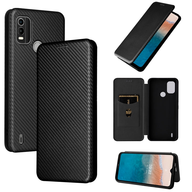 For Nokia C21 Plus Carbon Fiber Texture Flip Leather Phone Case