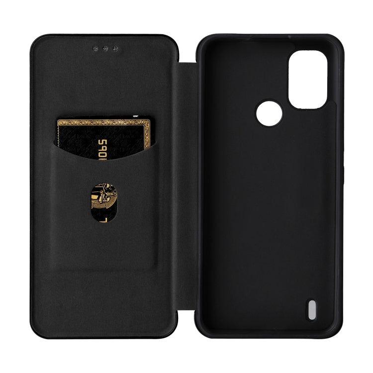 For Nokia C21 Plus Carbon Fiber Texture Flip Leather Phone Case