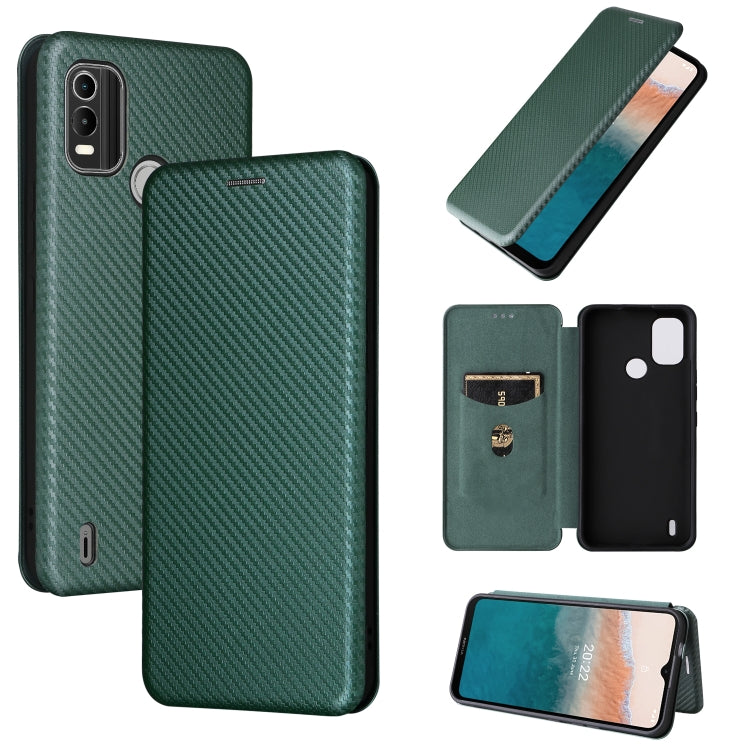 For Nokia C21 Plus Carbon Fiber Texture Flip Leather Phone Case