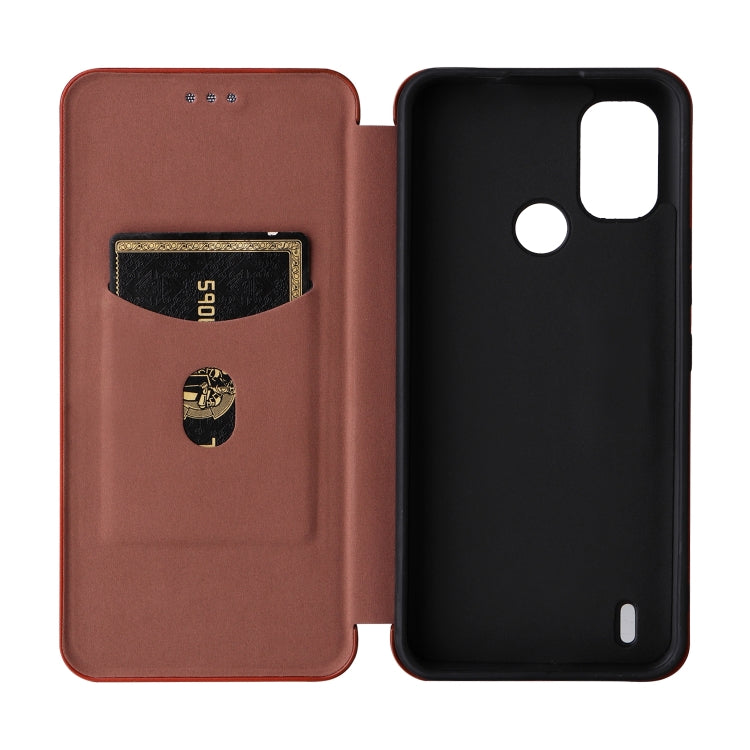 For Nokia C21 Plus Carbon Fiber Texture Flip Leather Phone Case