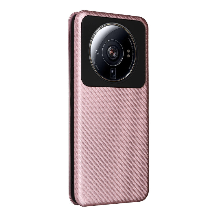For Xiaomi 12S Ultra Carbon Fiber Texture Flip Leather Phone Case