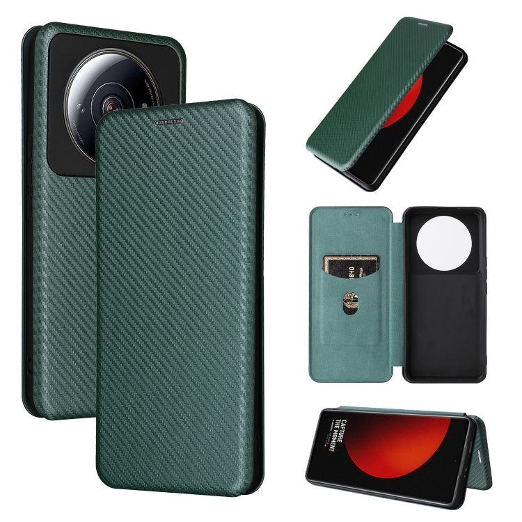 For Xiaomi 12S Ultra Carbon Fiber Texture Flip Leather Phone Case