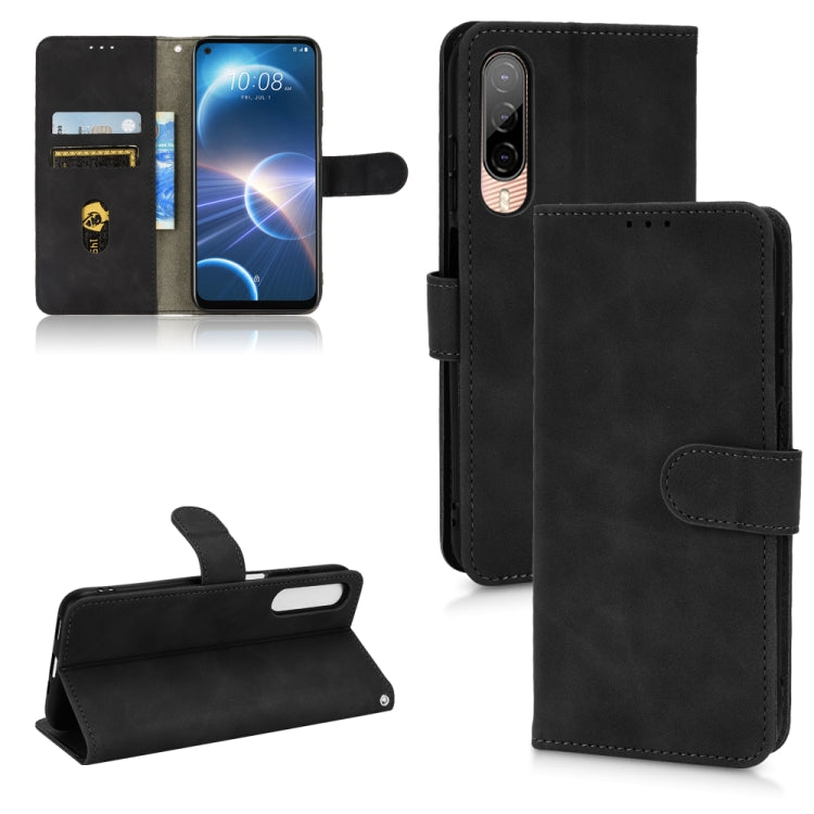 For HTC Desire 22 Pro Skin Feel Magnetic Flip Leather Phone Case