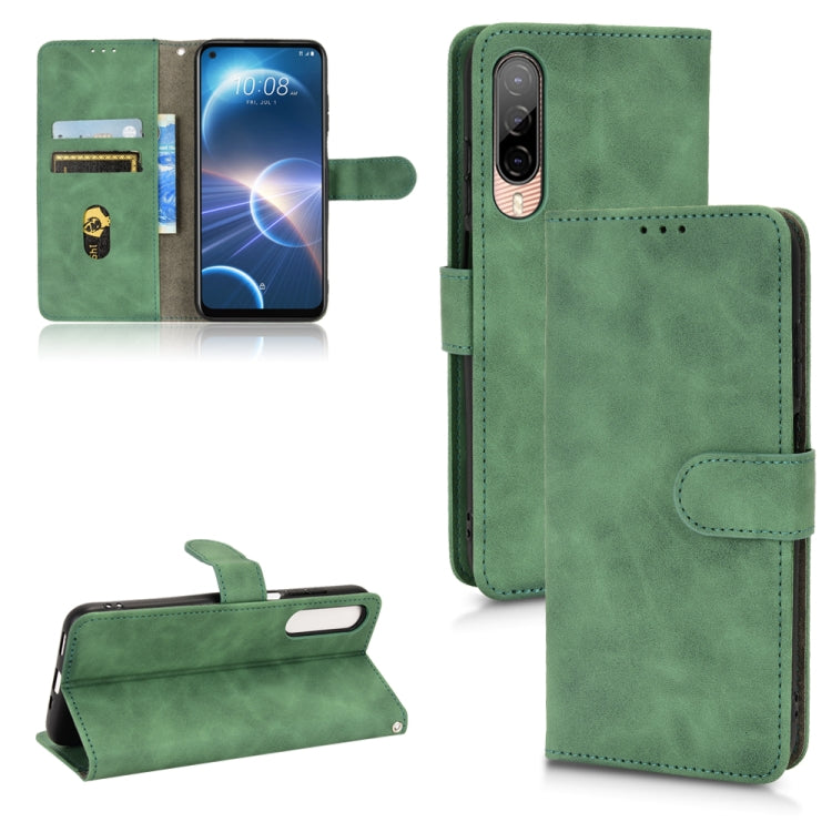 For HTC Desire 22 Pro Skin Feel Magnetic Flip Leather Phone Case