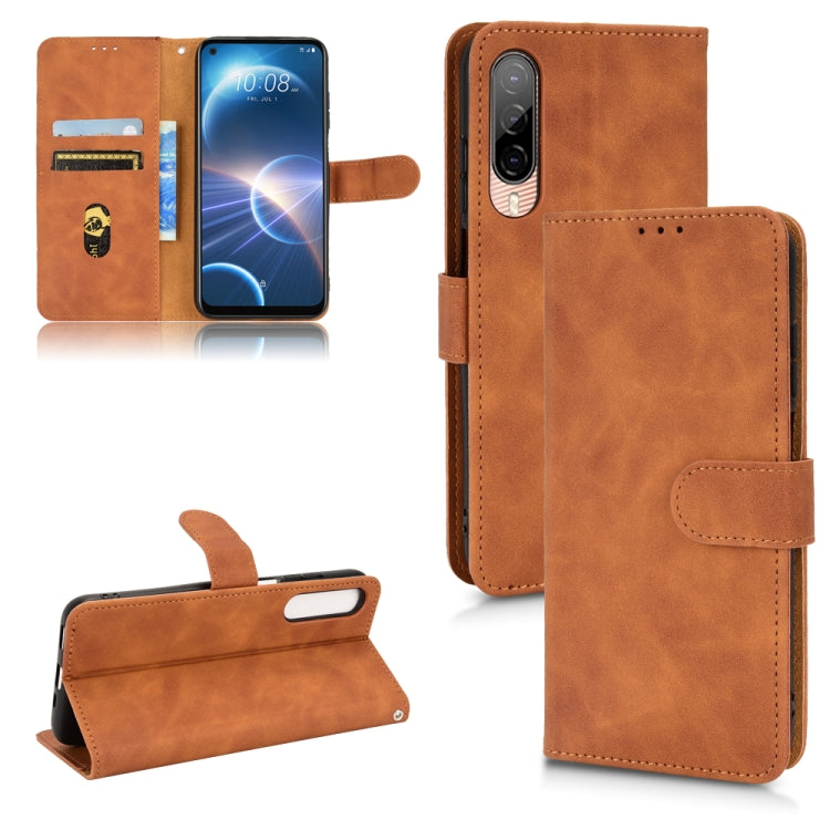 For HTC Desire 22 Pro Skin Feel Magnetic Flip Leather Phone Case