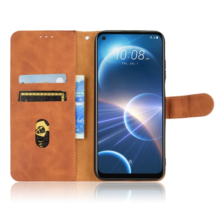 For HTC Desire 22 Pro Skin Feel Magnetic Flip Leather Phone Case