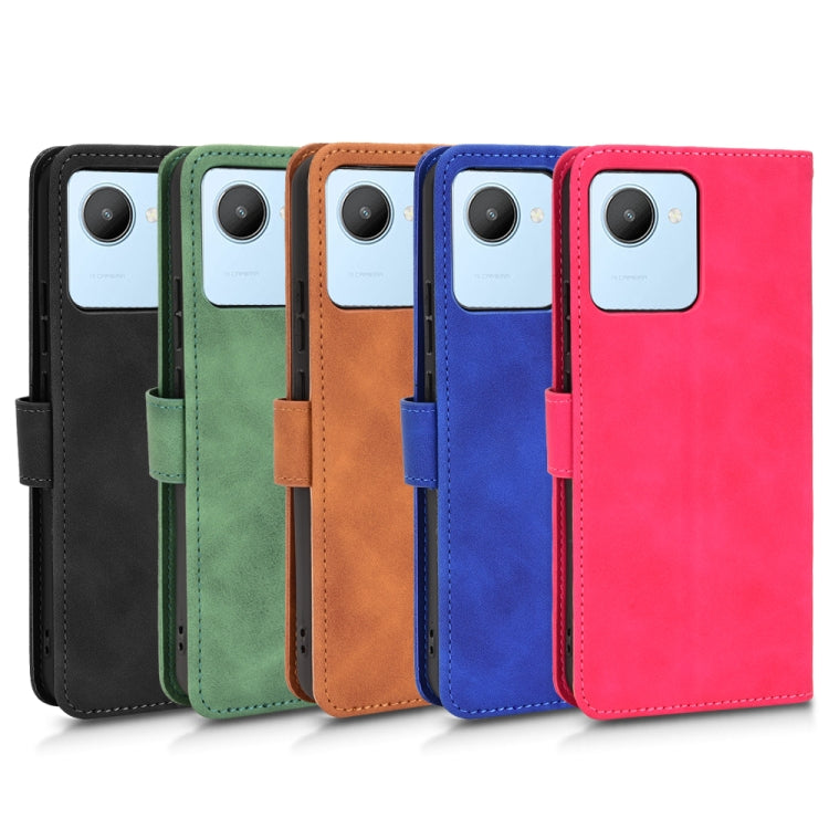 For Realme C30 Skin Feel Magnetic Flip Leather Phone Case