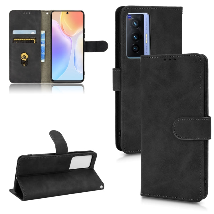 For vivo X70 Skin Feel Magnetic Flip Leather Phone Case