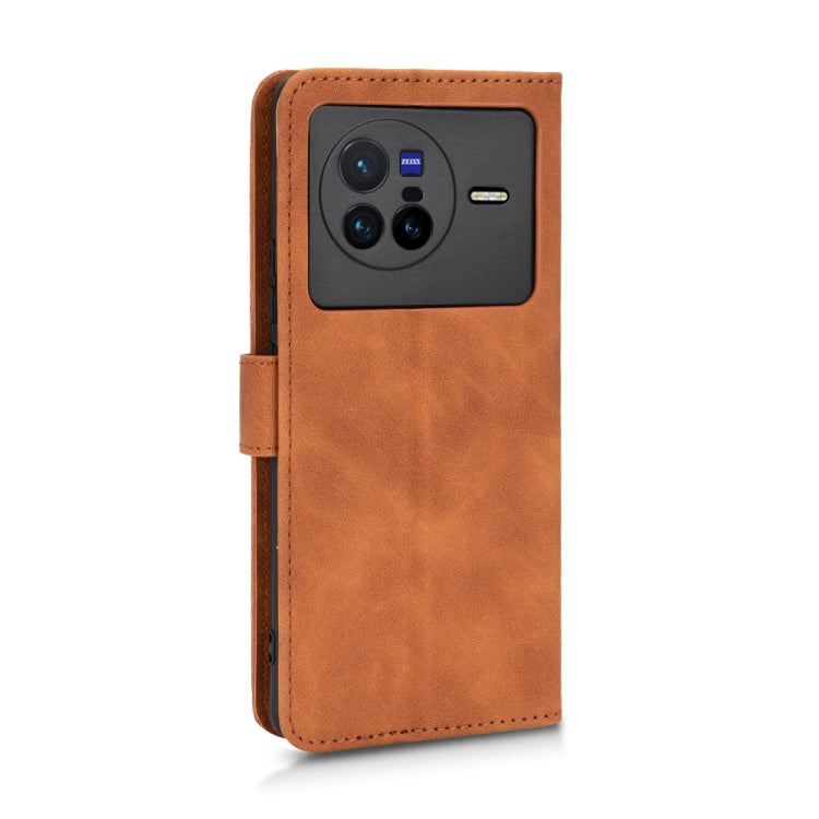 For vivo X80 Skin Feel Magnetic Flip Leather Phone Case
