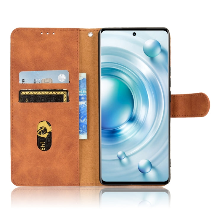 For vivo X80 Skin Feel Magnetic Flip Leather Phone Case